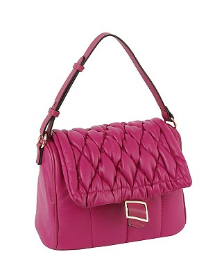 Quilted Puffy Flap Satchel