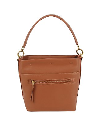 Genuine Leather Bucket Bag Satchel