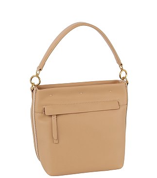 Genuine Leather Bucket Bag Satchel