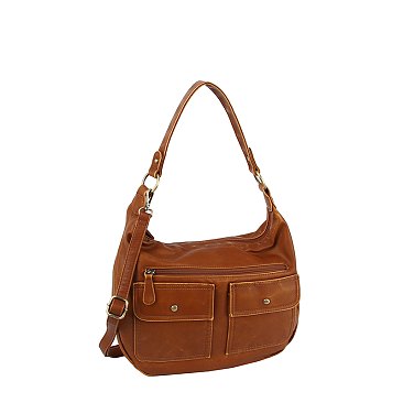 Vintage Pocket Shoulder Bag Hobo