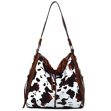 Dual Side Zippered Shoulder / Hobo Bag