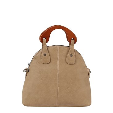 Wooden Top Handle Satchel