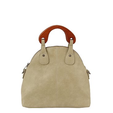 Wooden Top Handle Satchel