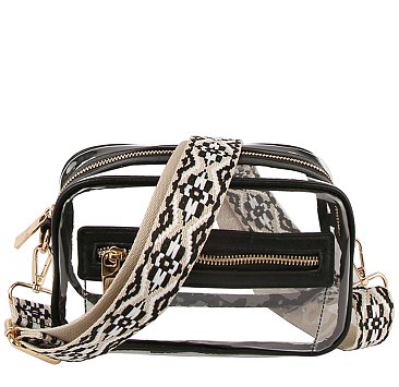 See Thru Boxy Crossbody Bag Guitar Strap