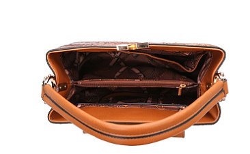 2 In1 Croc -V- Accent Bucket Handbag with Wallet