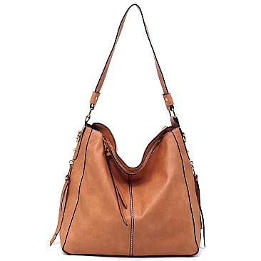 Dual Side Zippered Shoulder / Hobo Bag