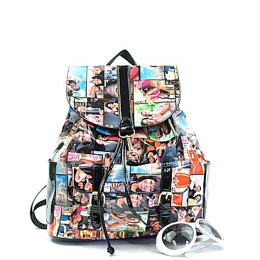 Obama Michele Print Draw String Backpack