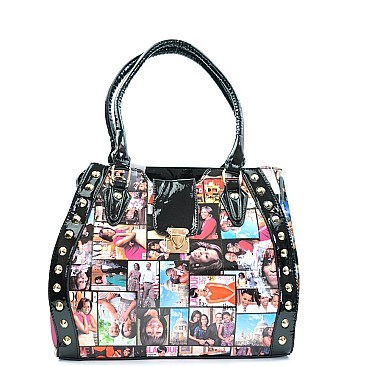 Obama Satchel Studded Handbag