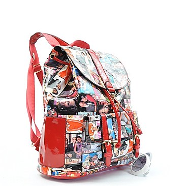 Obama Michele Print Draw String Backpack