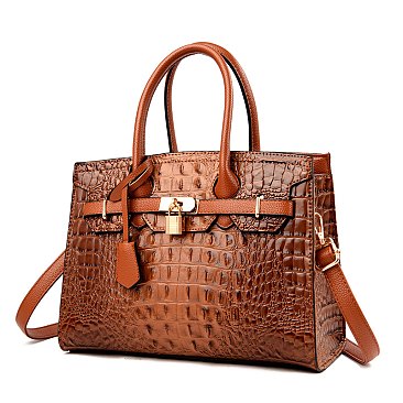 brown crocodile bag