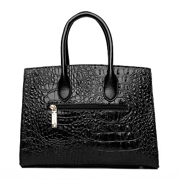 Crocodile Chic Padlock Satchel