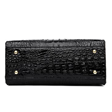 Crocodile Chic Padlock Satchel