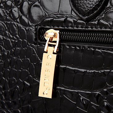 Crocodile Chic Padlock Satchel