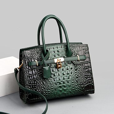 Crocodile Chic Padlock Satchel