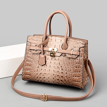 Crocodile Chic Padlock Satchel