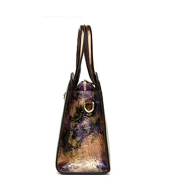 Abstract Printed Satchel Crossbody Bag