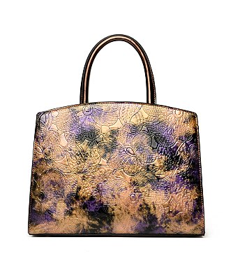 Abstract Printed Satchel Crossbody Bag