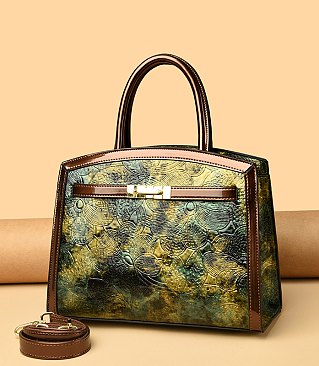 Abstract Printed Satchel Crossbody Bag