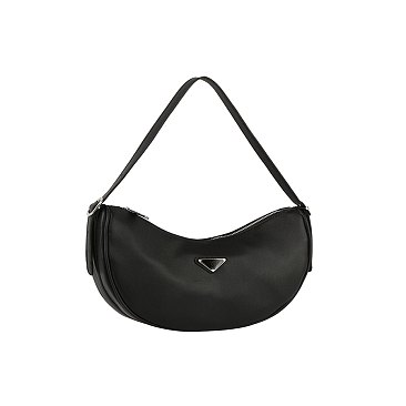 Triangle Plaque Shoulder Bag Hobo