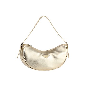 Triangle Plaque Shoulder Bag Hobo