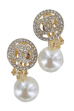 Pack of 12 Pearl Accent Clip-on Earrings Set