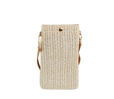 Straw Cell Phone Purse Crossbody Bag