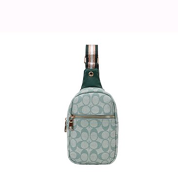 Oval Pattern Print Sling Bag