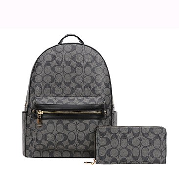 Fashion Monogram Backpack with Wallet