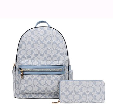 Fashion Monogram Backpack with Wallet