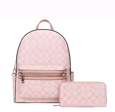 Fashion Monogram Backpack with Wallet