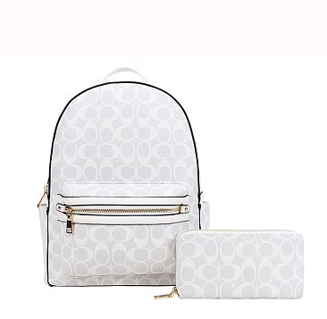 Fashion Monogram Backpack with Wallet