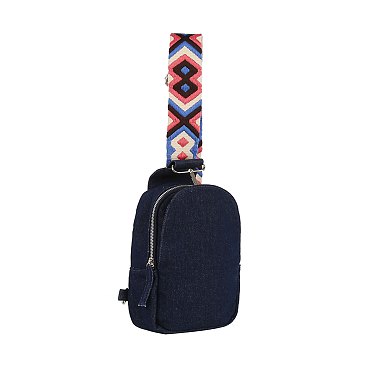 Aztec Guitar Strap Denim Sling Bag