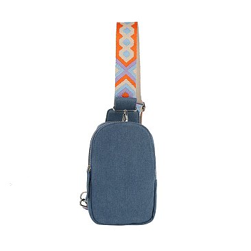 Aztec Guitar Strap Denim Sling Bag