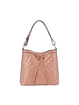 Patent Glossy Quilted Shoulder Bag