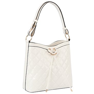 Patent Glossy Quilted Shoulder Bag