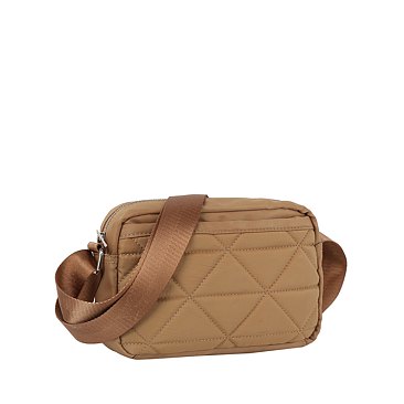 Quilted Nylon Boxy Crossbody Bag