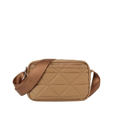 Quilted Nylon Boxy Crossbody Bag