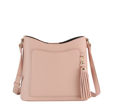 Front Pocket Tassel Crossbody Bag