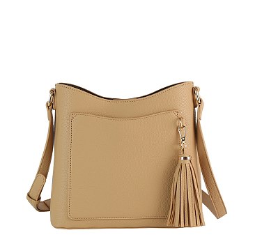 Front Pocket Tassel Crossbody Bag