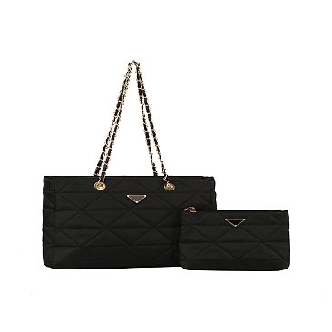 Quilted Nylon 2-in-1 Satchel