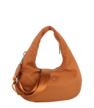 Fashionable Nylon Hobo Bag With Crossbody Strap