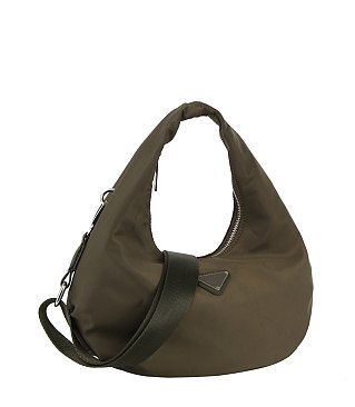 Fashionable Nylon Hobo Bag With Crossbody Strap