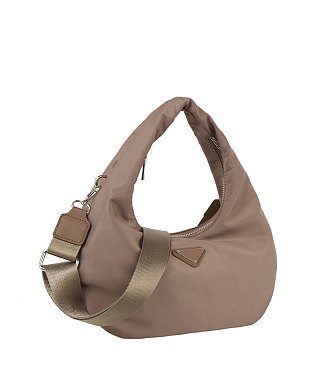 Fashionable Nylon Hobo Bag With Crossbody Strap