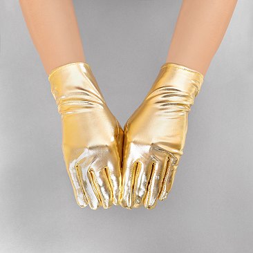 Trendy Shiny metallic Wrist length gloves