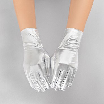 Trendy Shiny metallic Wrist length gloves