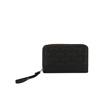 Quilted Heart Bi-fold Wallet Wristlet