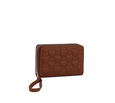 Quilted Heart Bi-fold Wallet Wristlet