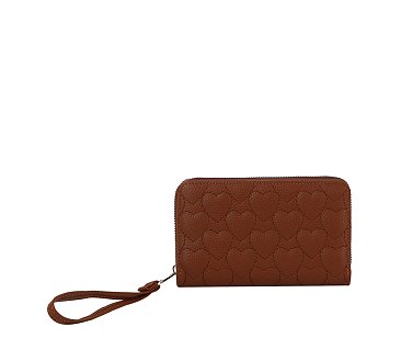 Quilted Heart Bi-fold Wallet Wristlet