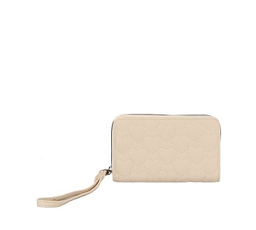 Quilted Heart Bi-fold Wallet Wristlet