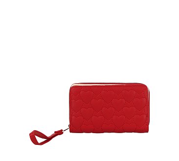 Quilted Heart Bi-fold Wallet Wristlet